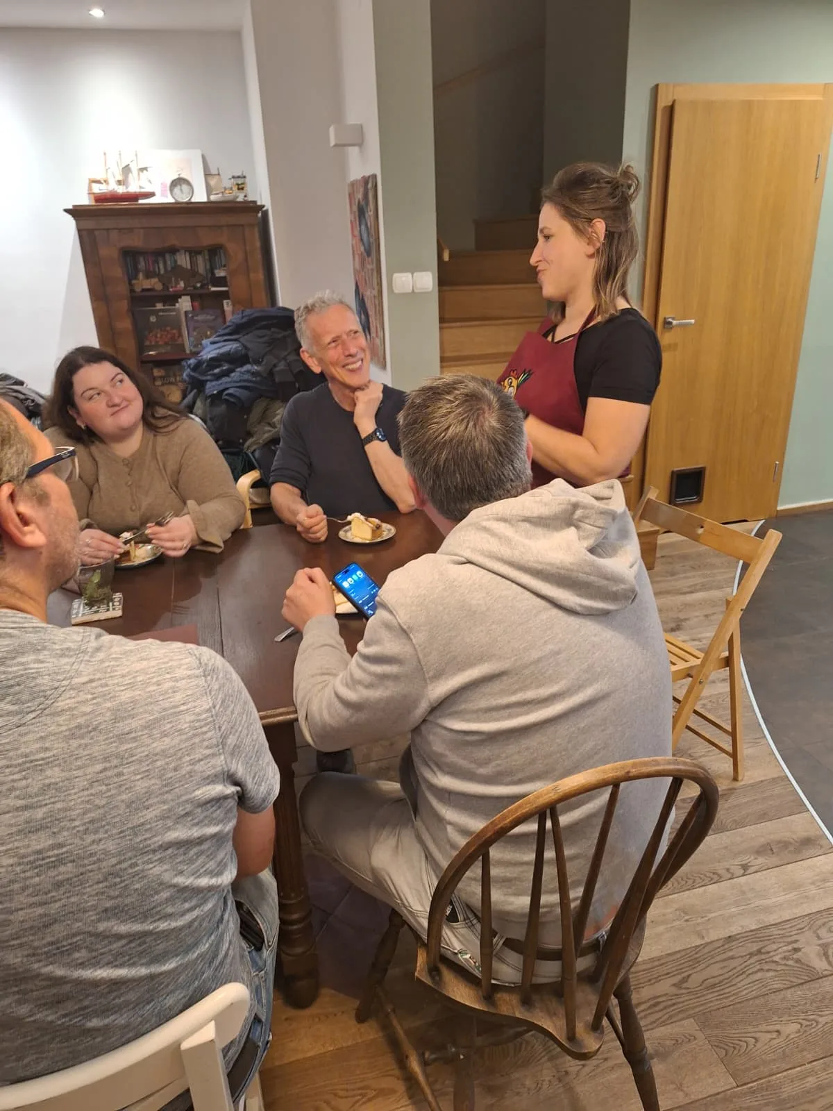 Guests sitting down to eat together